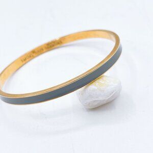 Kate Spade Smoke & Mirrors Gray & Gold Tone Slim Bangle Bracelet